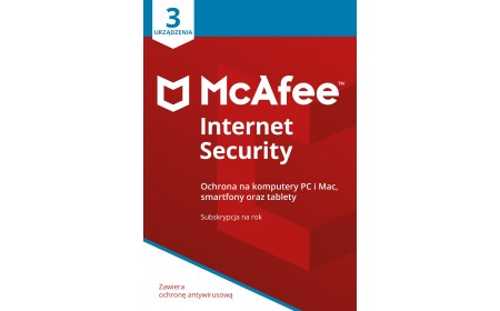Antivirus software McAfee® Internet Security 3 devices / 1 year